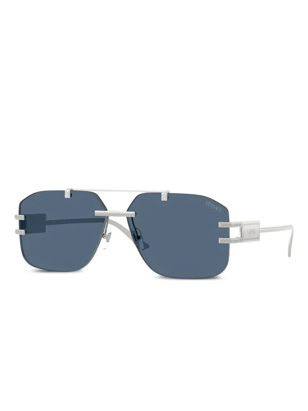 

Солнцезащитные очки с геометрической оправой Versace Eyewear, серебряный