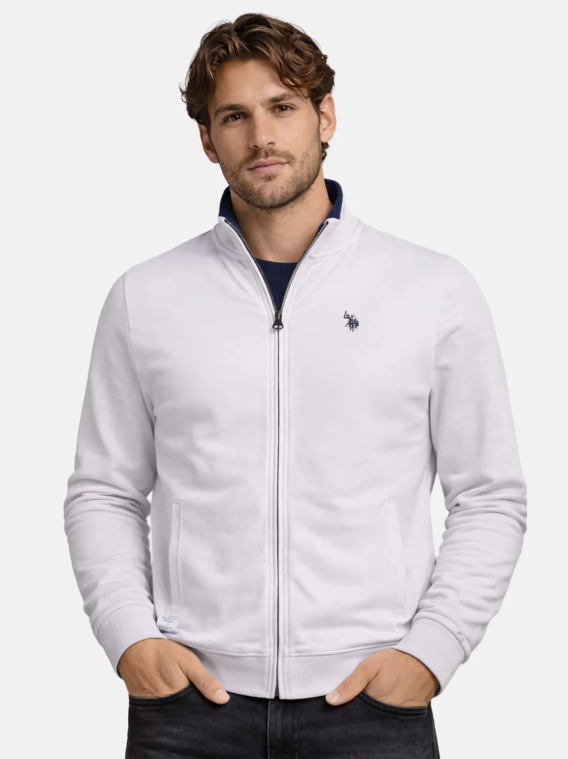 Толстовка на молнии U.S. Polo Assn., White — фото 4