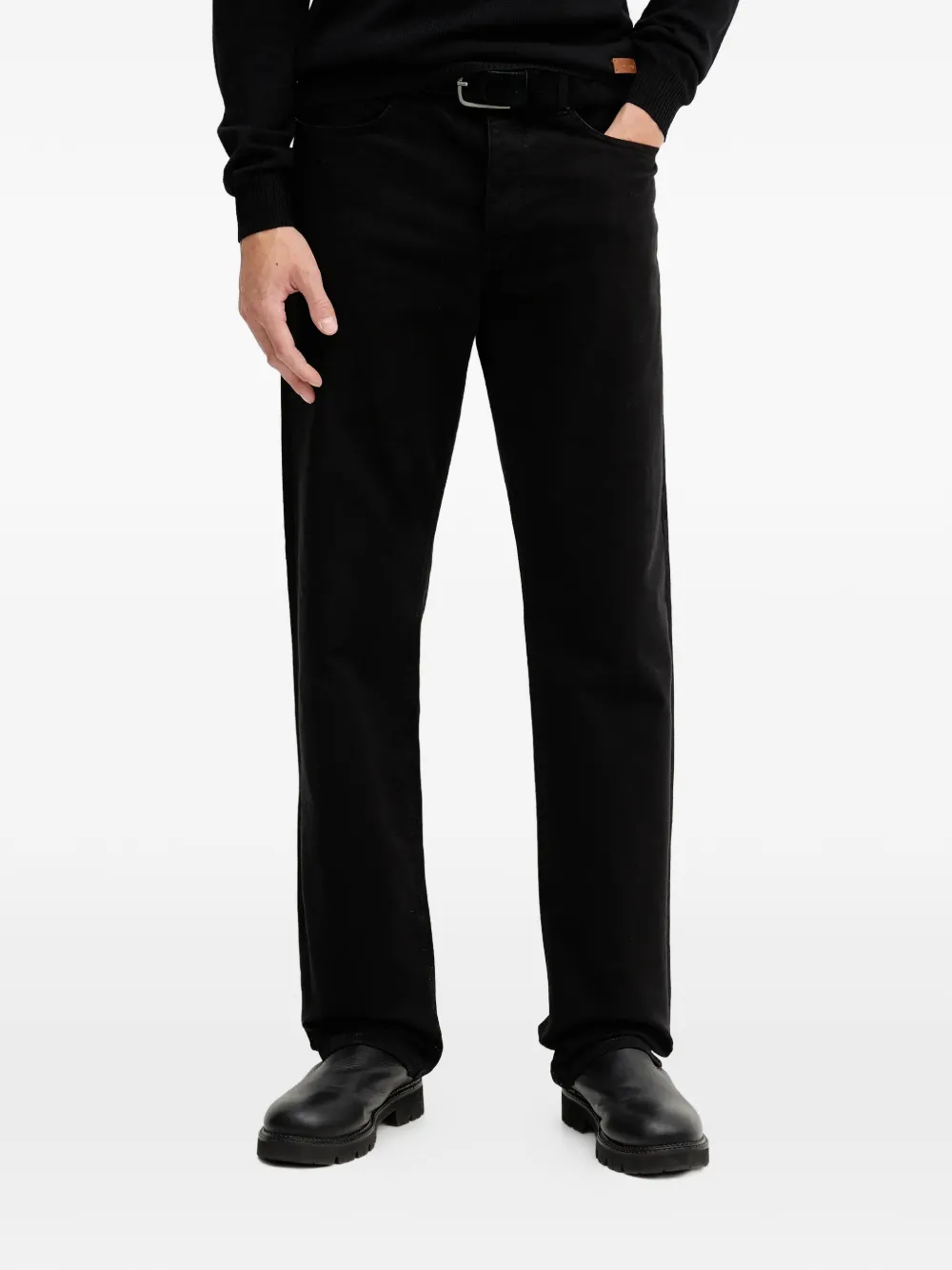 

Джинсы из денима с карманами Trussardi, черный