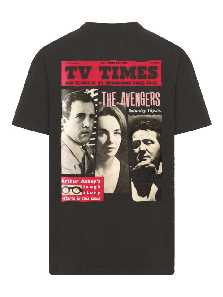 

Футболка большого размера с обложкой TV Times The Avengers 1961 в черном цвете F4NT4STIC, Черный, Футболка большого размера с обложкой TV Times The Avengers 1961 в черном цвете F4NT4STIC
