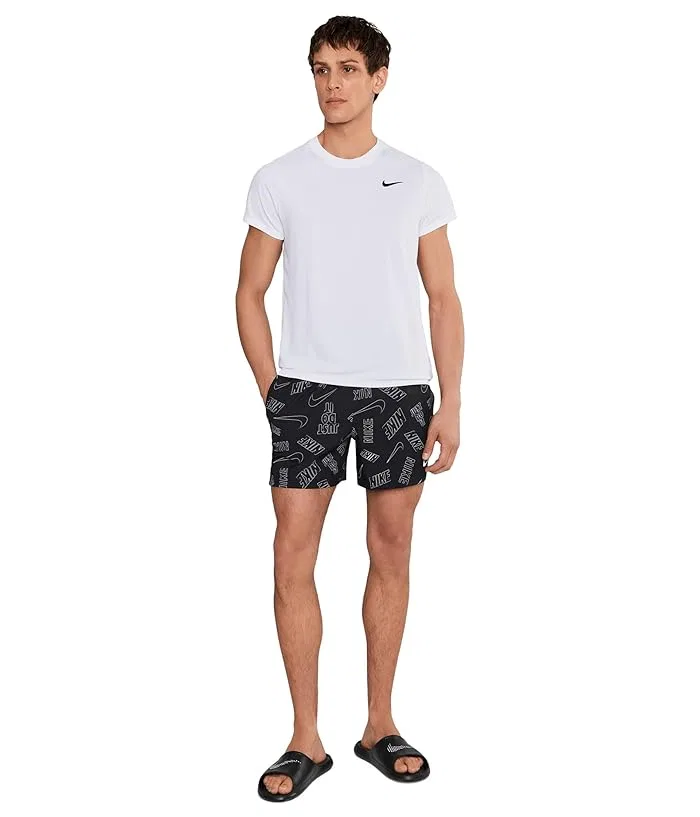 Плавки Nike Breaker Multi Print 5" Brief Lined Volley, Black — фото 2