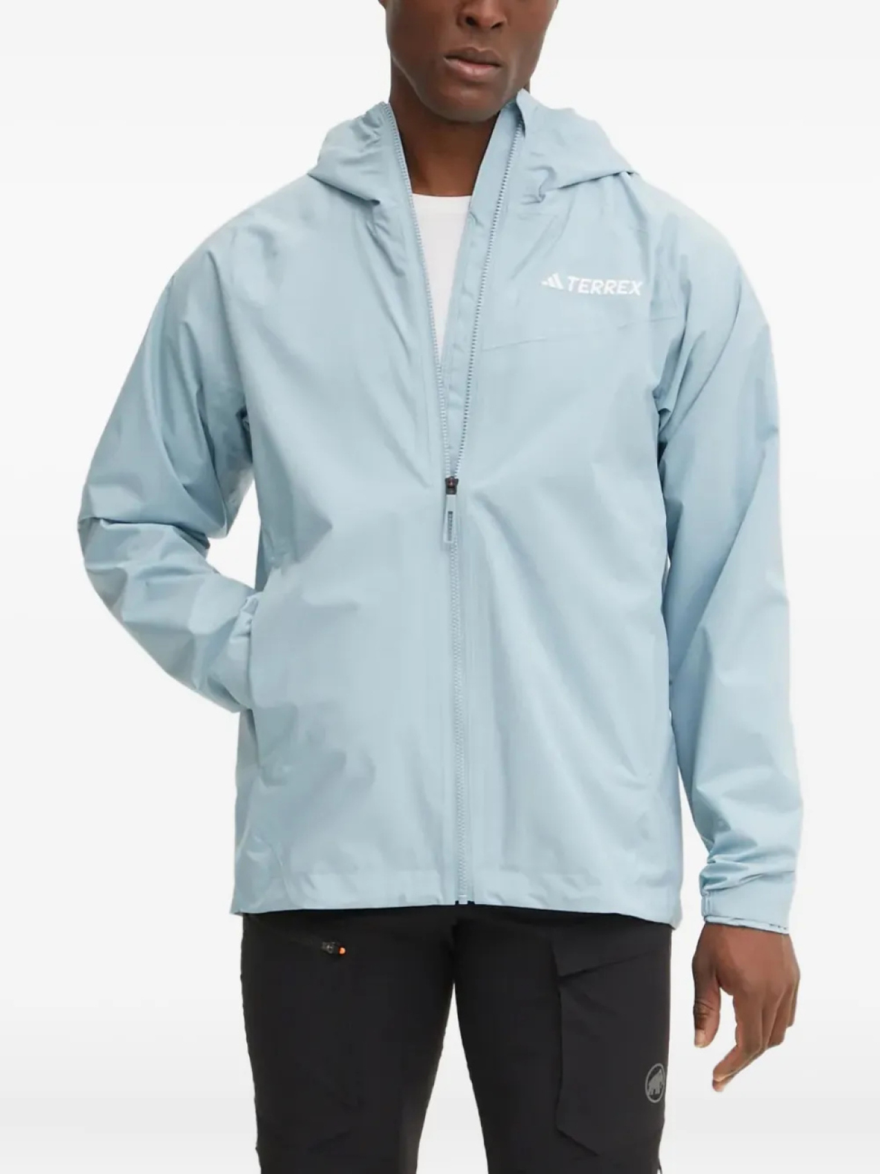 

Куртка Adidas с капюшоном и застежкой-молнией, синий