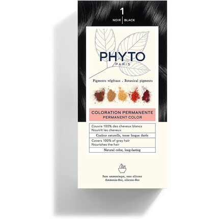 

Перманентная краска для волос оттенок 1 Черный, Phyto