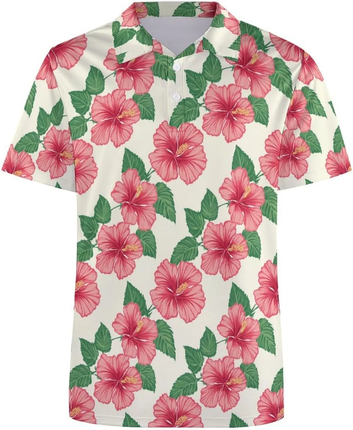Женское поло с принтом Hawaiian Hibiscus, бренд Generic, цвет Style — фото 4