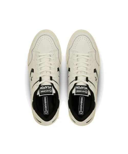 Мужские кеды из кожи CONVERSE WEAPON CC OX бело-чёрные — фото 3
