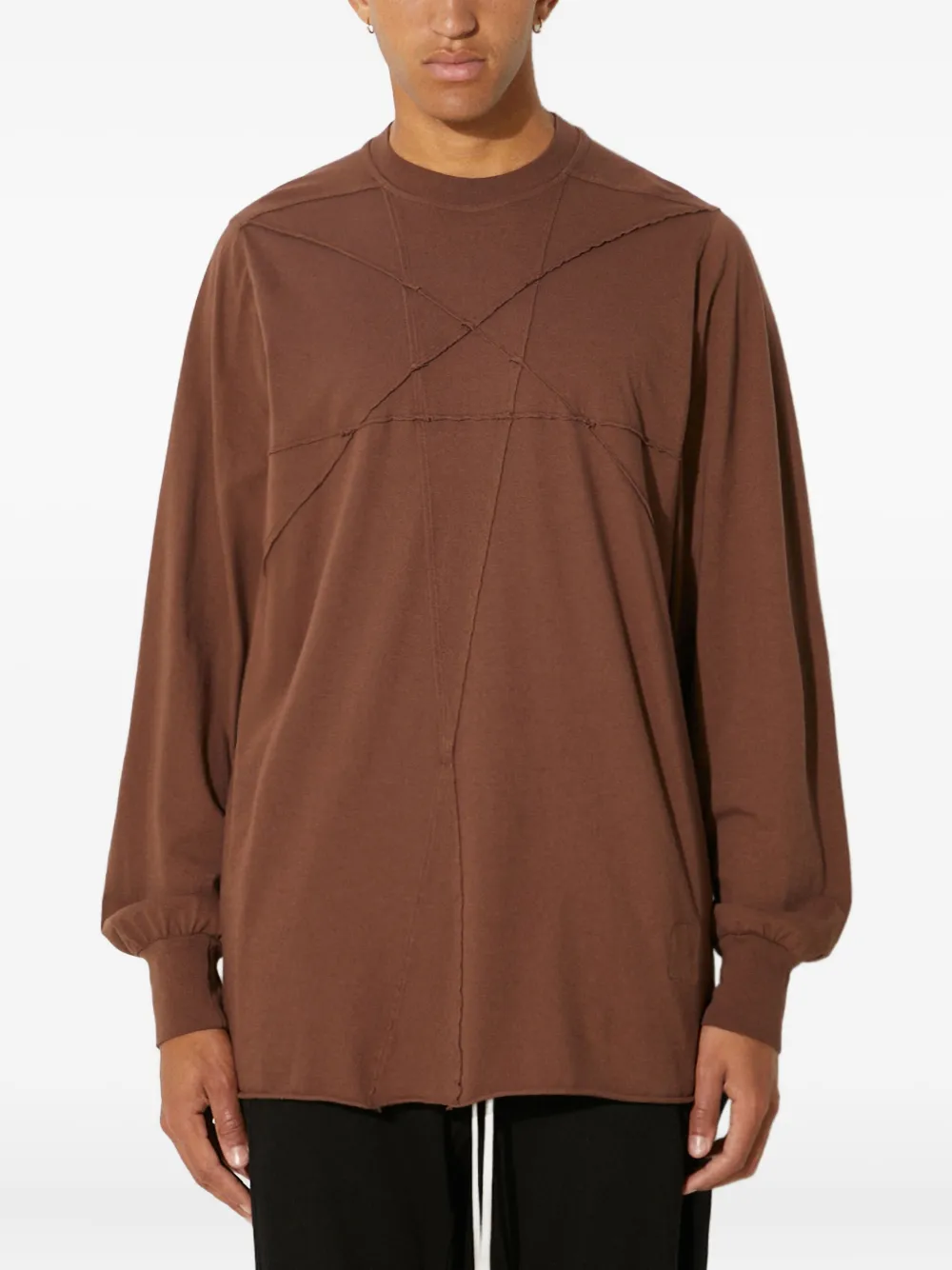 

Футболка с длинными рукавами и вставками Rick Owens DRKSHDW, коричневый