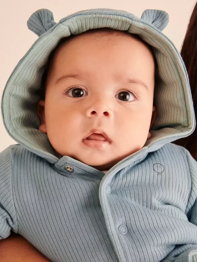 Двусторонняя ребристая куртка Baby, небесно-голубого и мятного цвета MORI — фото 2