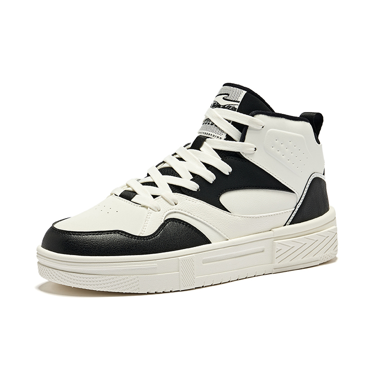 Мужские скейтерские кроссовки Erke Low Top Микрокристаллический Белый Реактивный Черный — фото 4