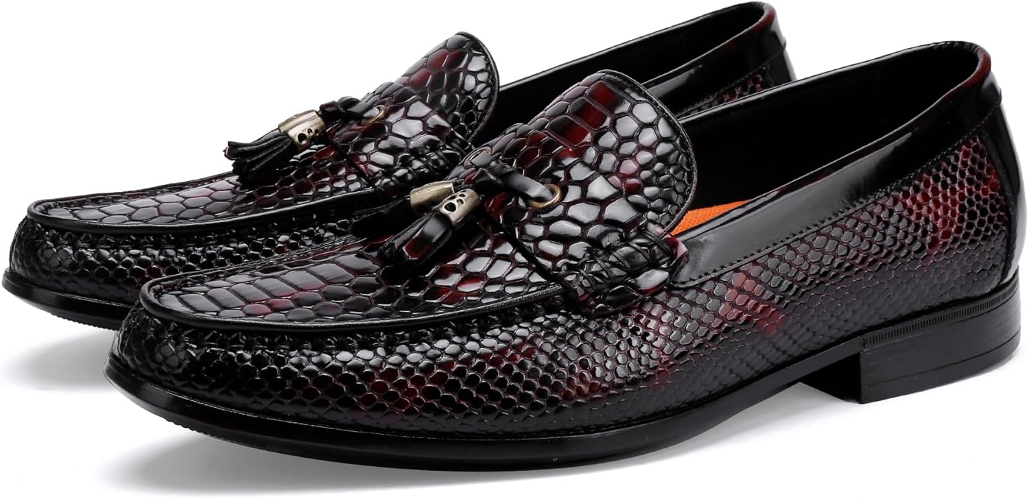 

Мужские туфли BILLION VICTOR, кожаные пенни-лоферы, повседневные деловые лоферы для мужчин, красный