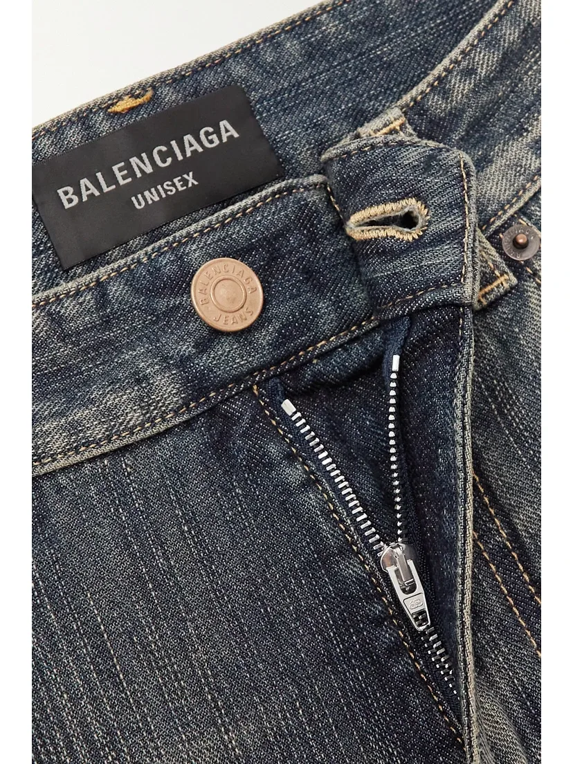 Джинсы-клеш с завышенной талией BALENCIAGA, синий — фото 4