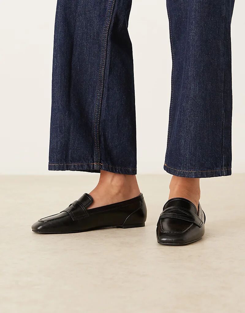 Широкие лоферы Malta ASOS DESIGN черного цвета — фото 4
