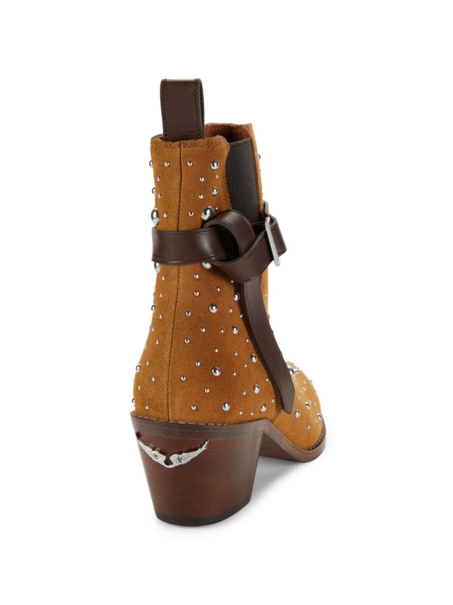 Замшевые ботинки челси Tyler Cecilia Riding Heel с заклепками Zadig & Voltaire, цвет Tan Suede — фото 3