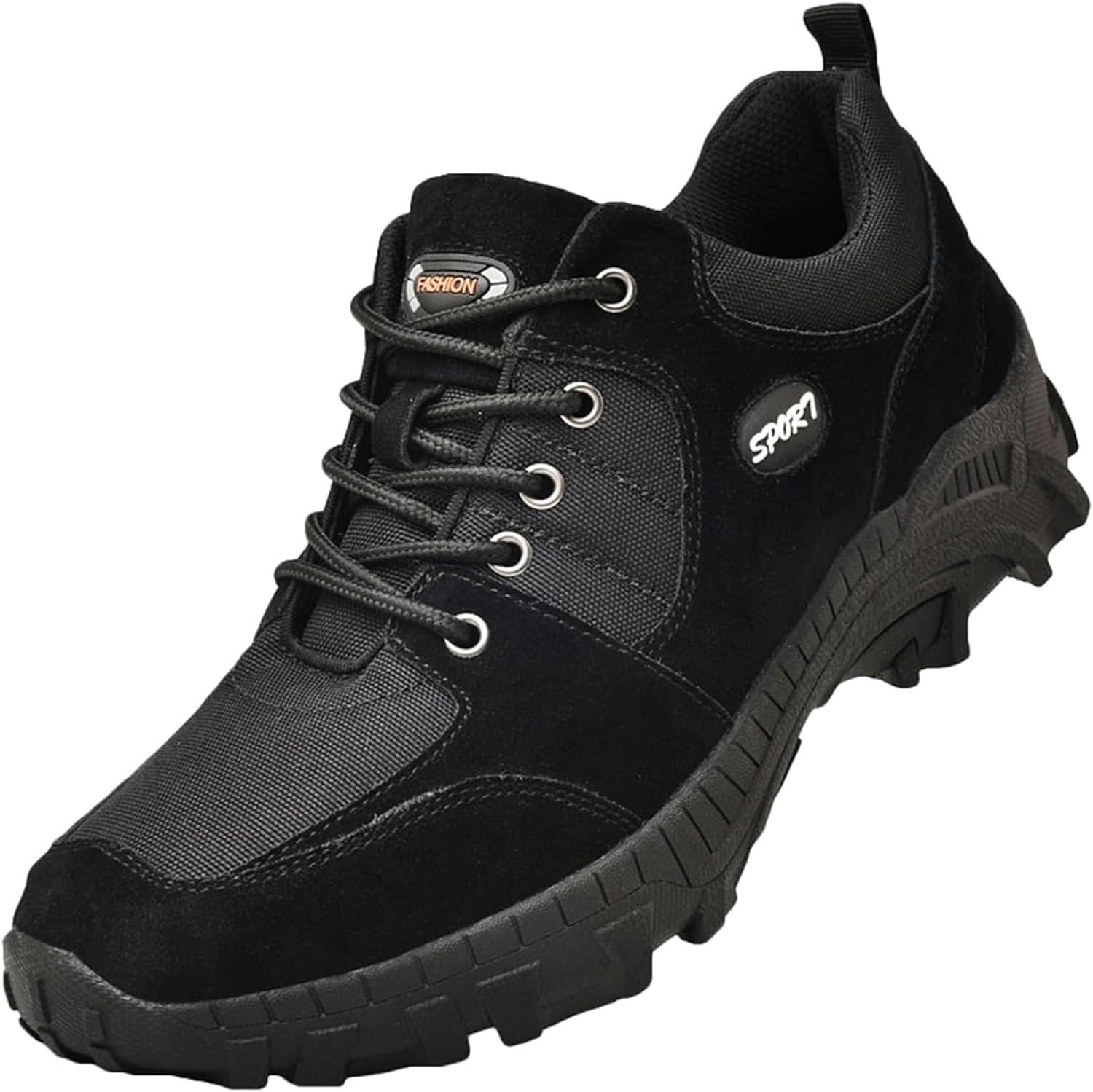 

Мужские походные ботинки, кроссовки для трейл-раннинга, водонепроницаемые низкие ботинки, кроссовки для ходьбы и трекинга, с круглыми носками и шнуровкой Generic, черный