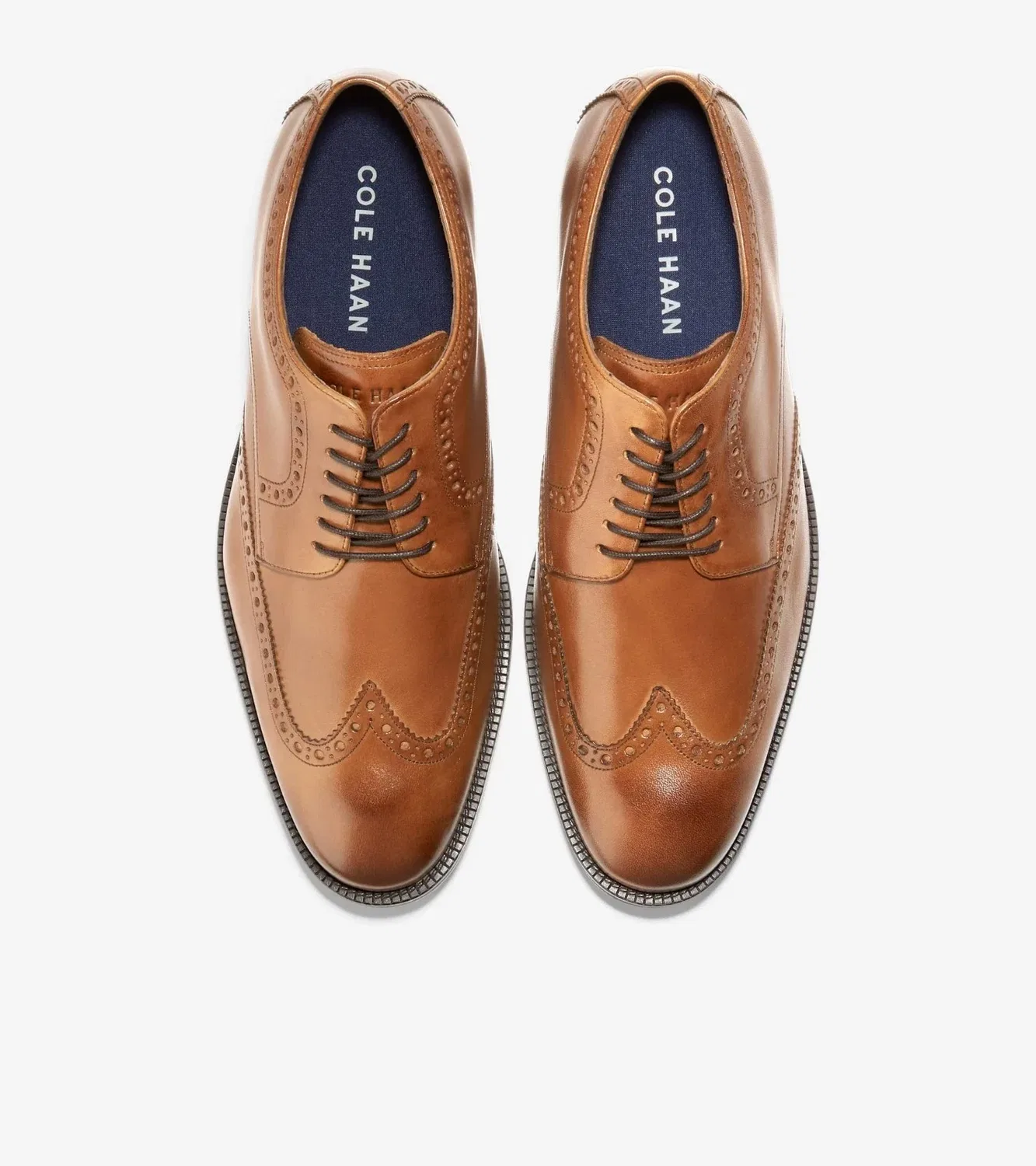 Мужские классические туфли-оксфорды Cole Haan Modern Essentials C34598, коричневые, с перфорацией RHS7892 — фото 4