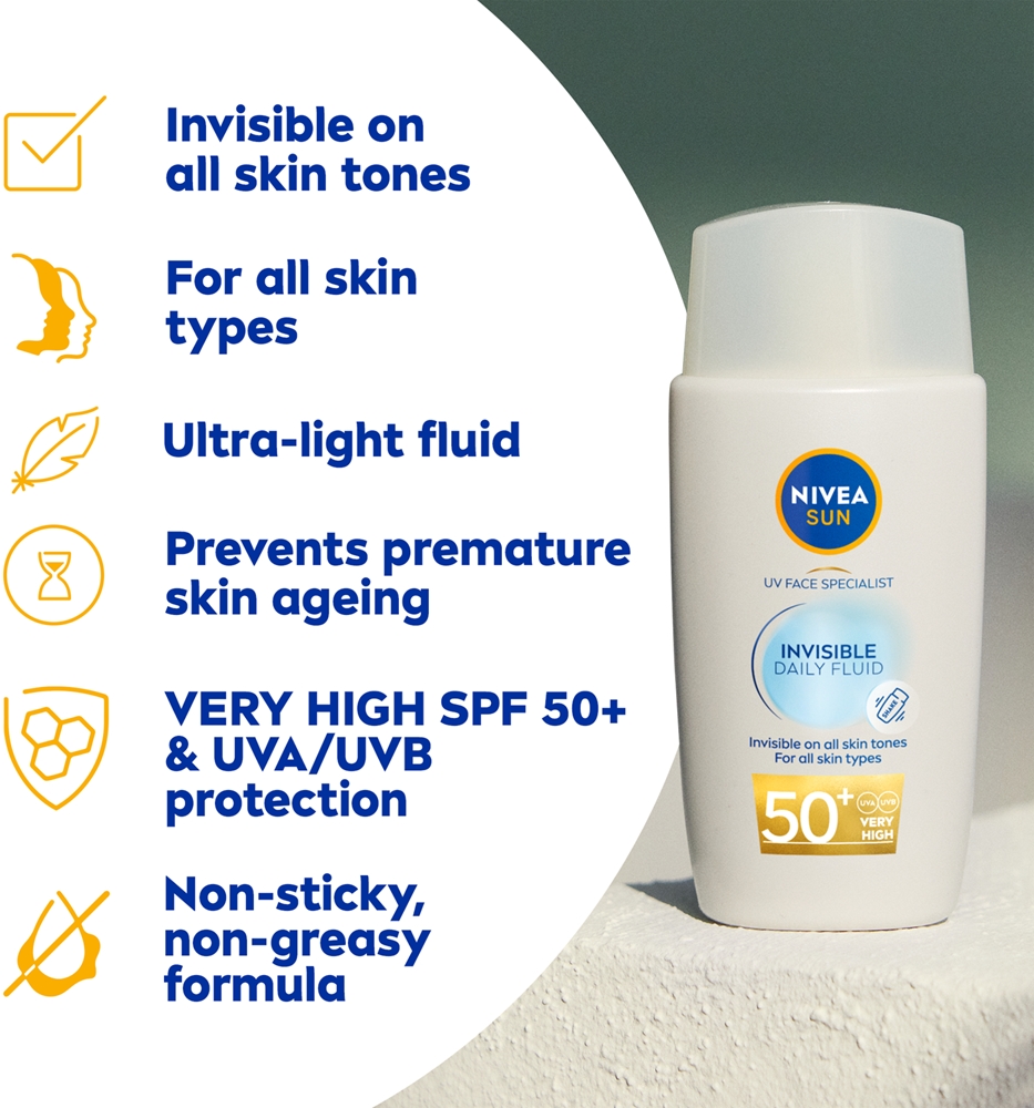 Флюид Nivea — Солнцезащитный невидимый дневной с легкой текстурой и защитным эффектом SPF +, 40 мл — фото 4