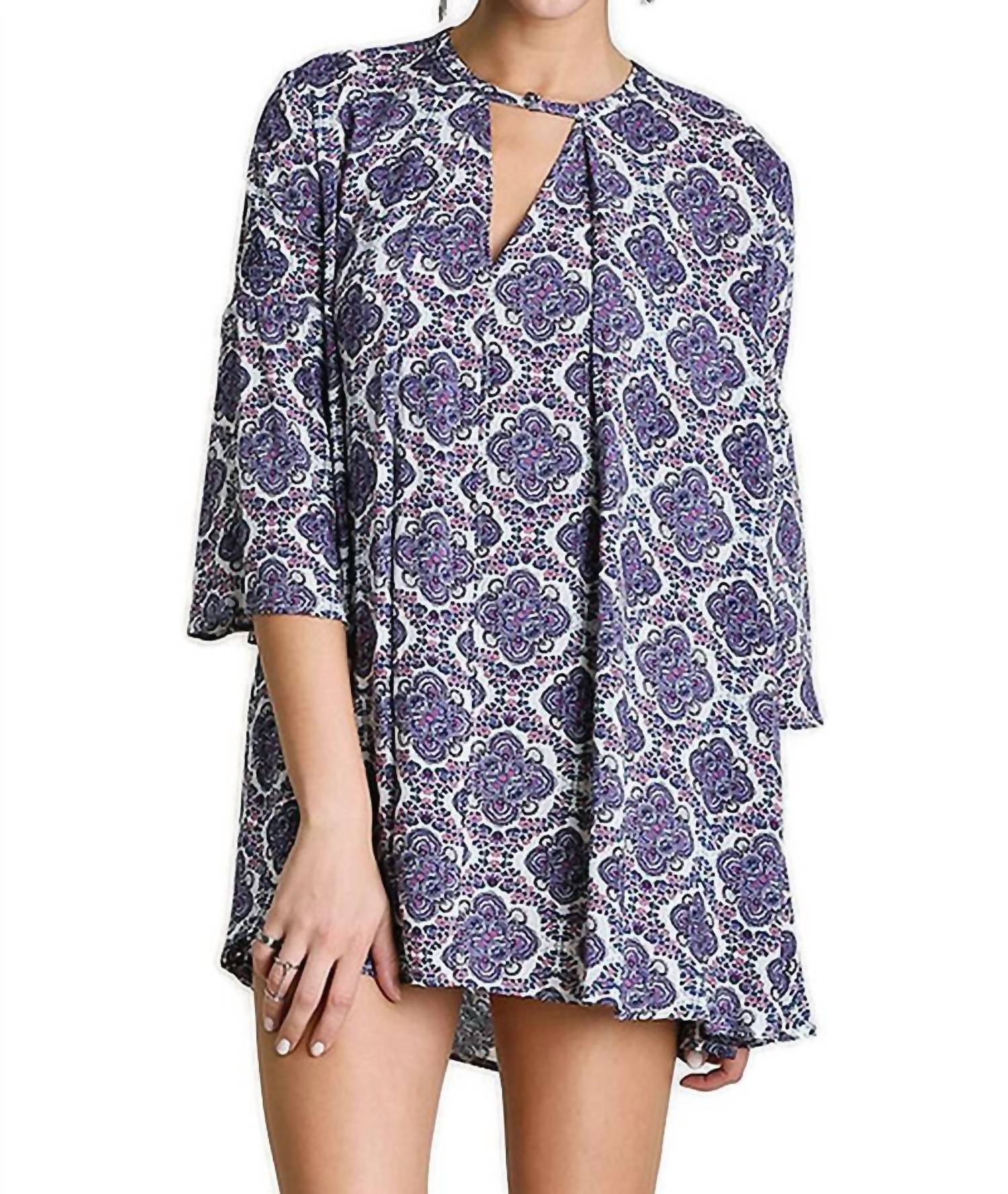 

Платье с ажурным вырезом Quatrefoil в ягодном оттенке Umgee, Berry