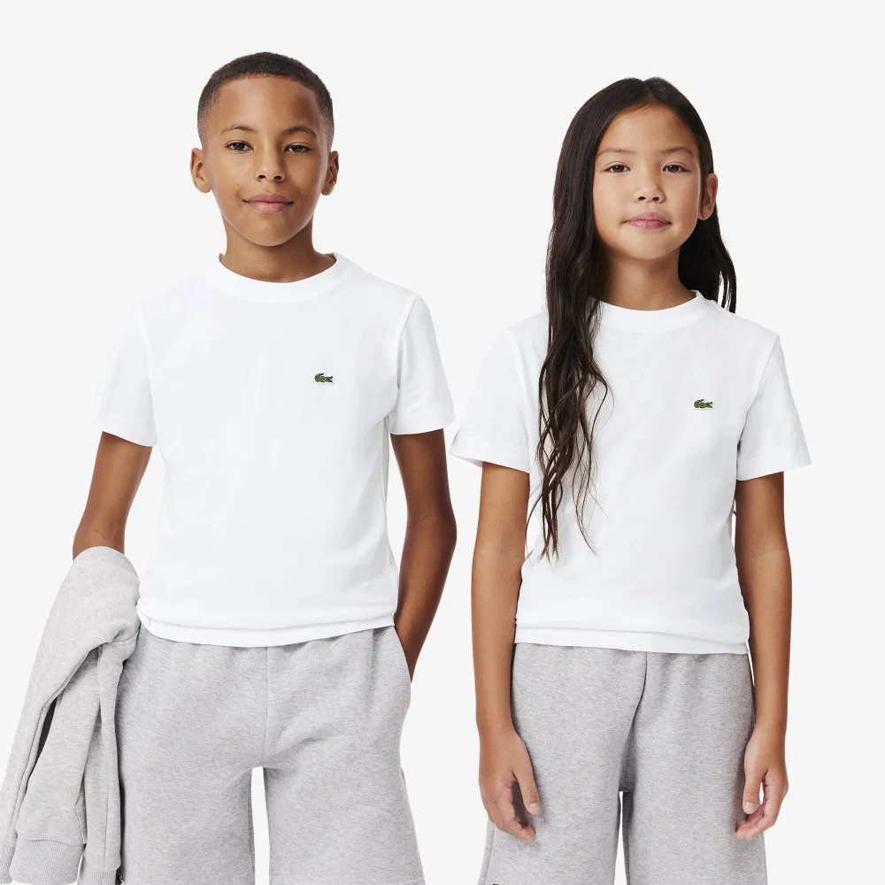 Детская базовая футболка с коротким рукавом белая от Lacoste