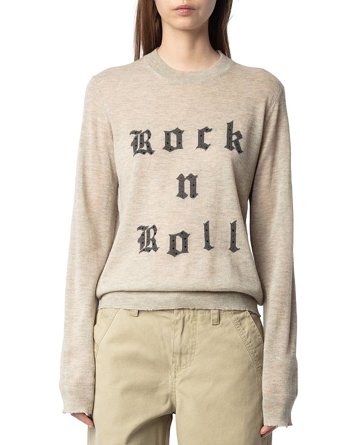 

Кашемировый свитер с рисунком Ivy Rock N Roll Zadig & Voltaire, серый