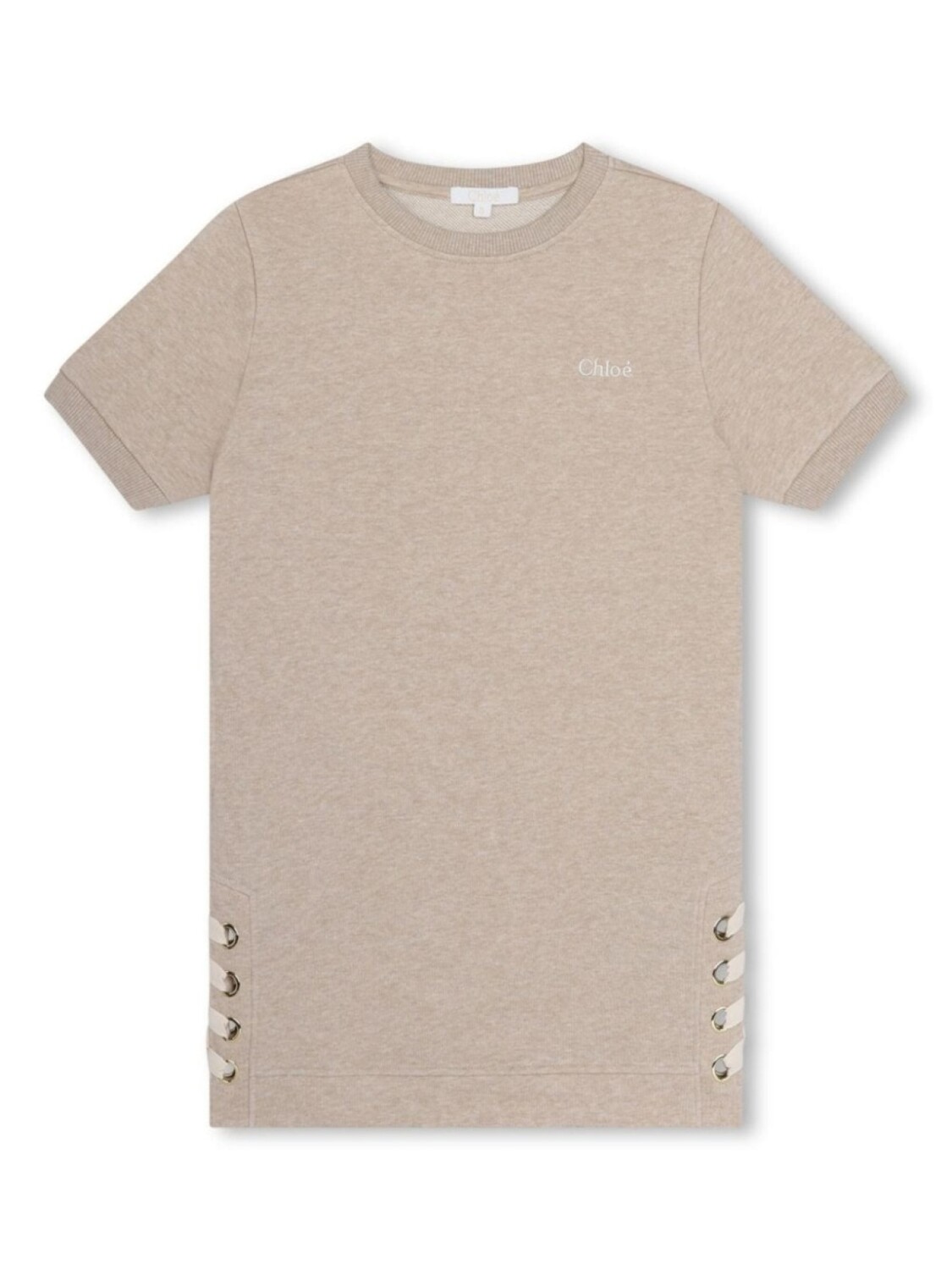 

Chloé Kids футболка из органического хлопка с кружевом, нейтральный цвет