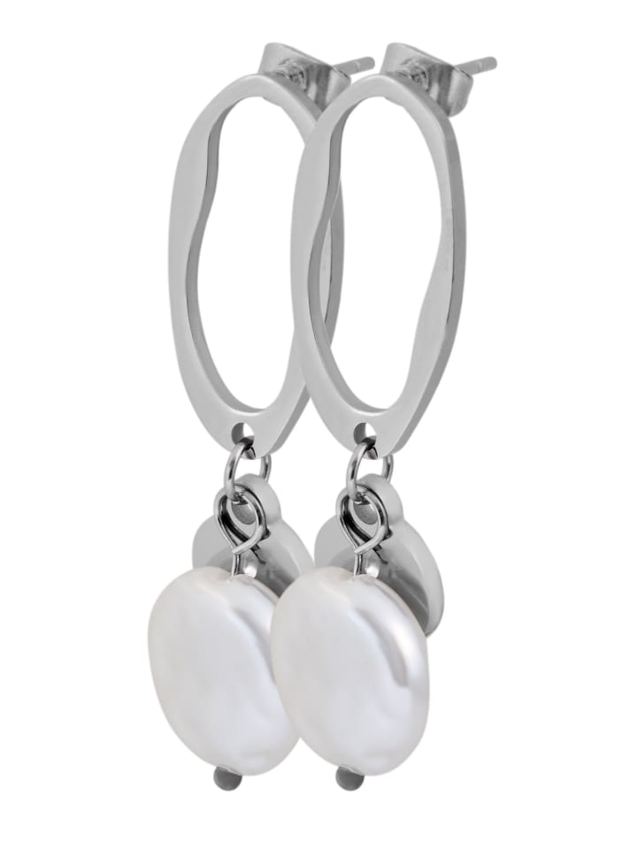 

Adeliás Женские серьги - серьги-гвоздики из нержавеющей стали с пресноводным жемчугом в серебристом исполнении