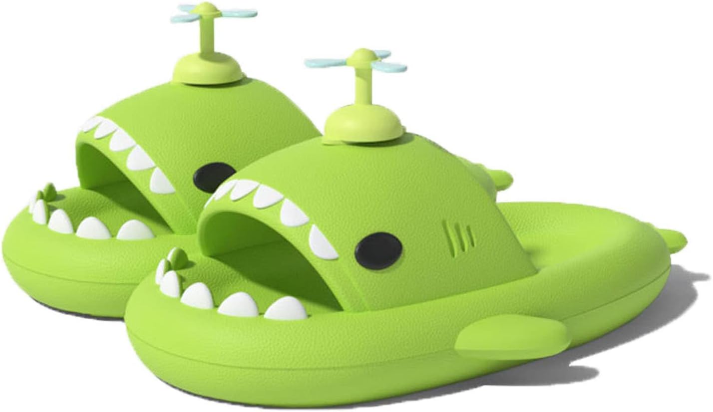 

Оригинальные сланцы Zureto Shark, унисекс с изображением акулы, новые домашние тапочки Cloud Shark для спа, сандалии, зеленый