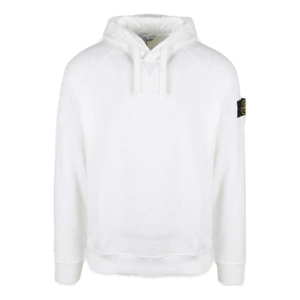 

Толстовка patch drawstring hoodie 'white' Stone Island, белый