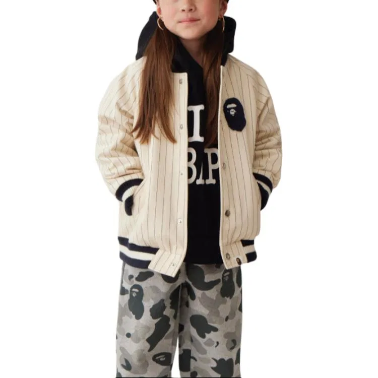 Детская бейсбольная куртка для детей 3-7 лет A BATHING APE, Ecru — фото 4