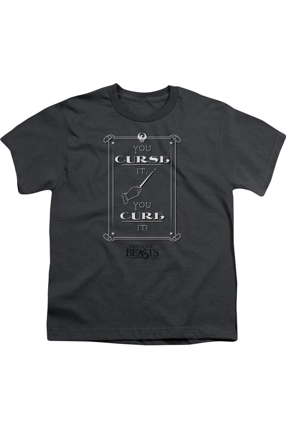 

Фантастические твари: Проклятие, футболка с коротким рукавом для детей Gildan, Charcoal