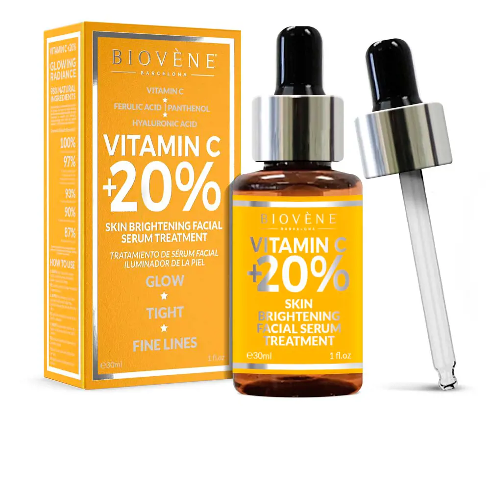 

Сыворотка для лица Vitamin c +20% skin brightening facial serum treatment Biovene, 30 мл.