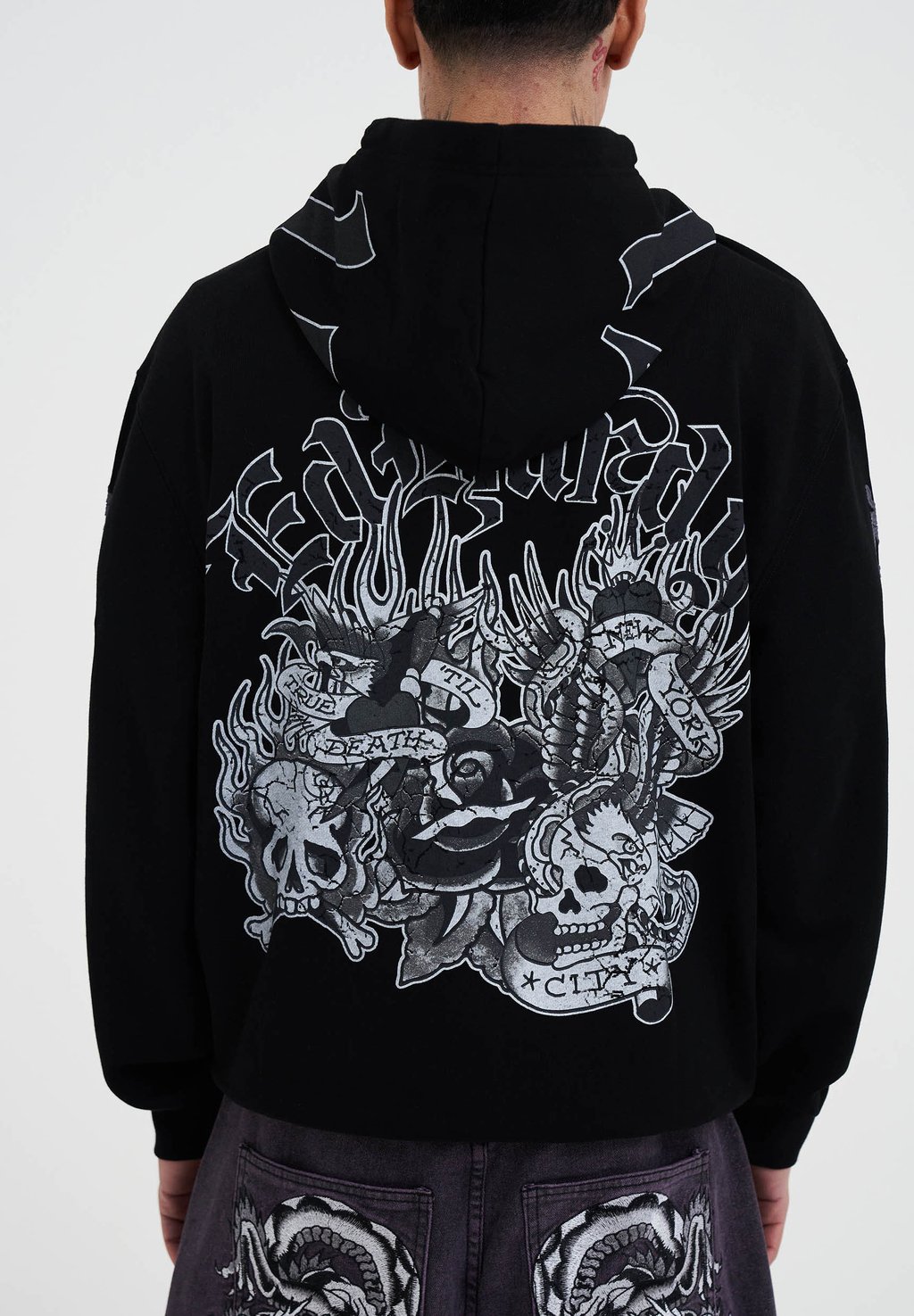 

Толстовка на молнии MONO MONTAGE THRU HOODIE Ed Hardy, черный