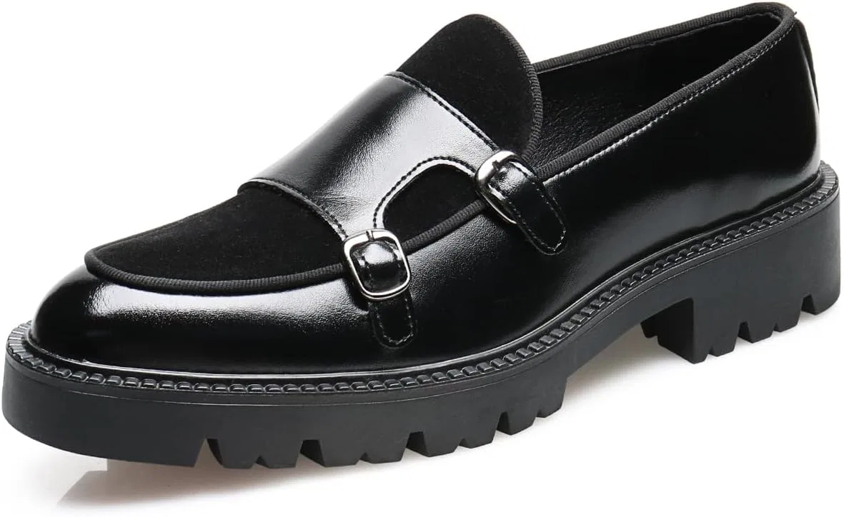 Лоферы мужские на платформе, Black SJIUTLYUE