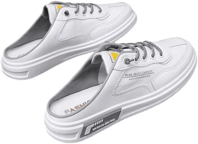 Мужские мюли Loafers Hollow Out, White Gray Clolinde