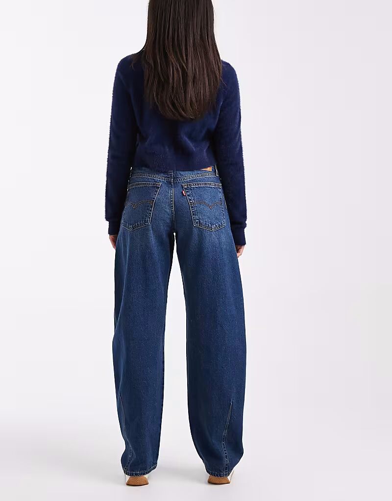 Мешковатые джинсы Dad barrel, средне-синего цвета Levi'S — фото 3