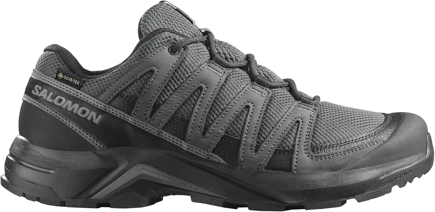 Мужские походные кроссовки Salomon X-Adventure Recon с мембраной Gore-Tex, водонепроницаемые, с хорошим сцеплением и поддержкой для быстрых походов и разнообразной местности, черный — фото 4