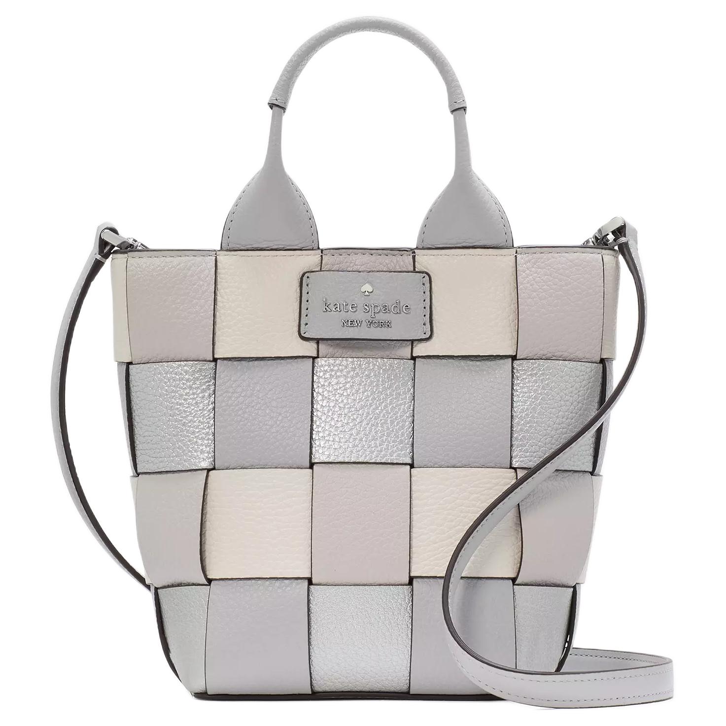 

Kate Spade Сумка-шоппер Litchi Grain Leather, мини-сумка через плечо, женская сумка Platinum Gray
