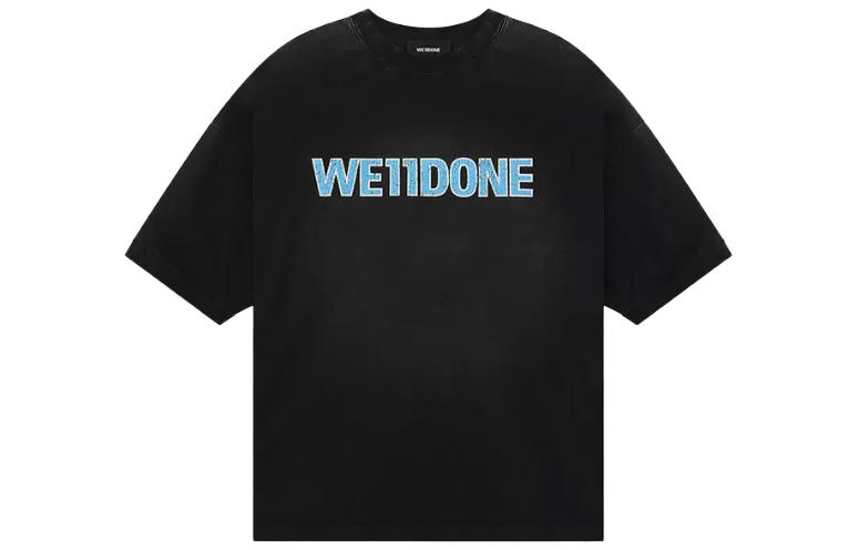 

Футболка из хлопка с логотипом WE11DONE, черный