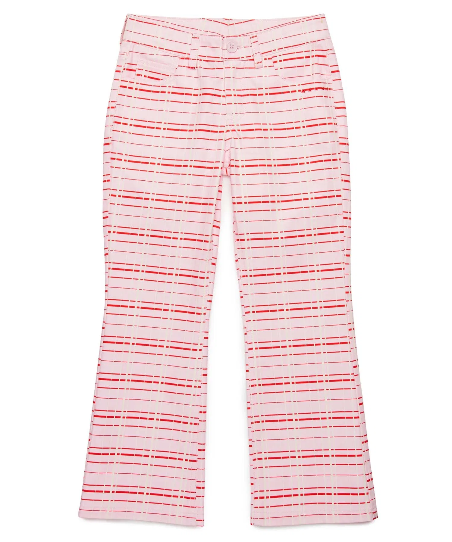 Женские брюки MARNI Kids & Junior в клетку, хлопковые, прямые, светло-розовые — фото 3