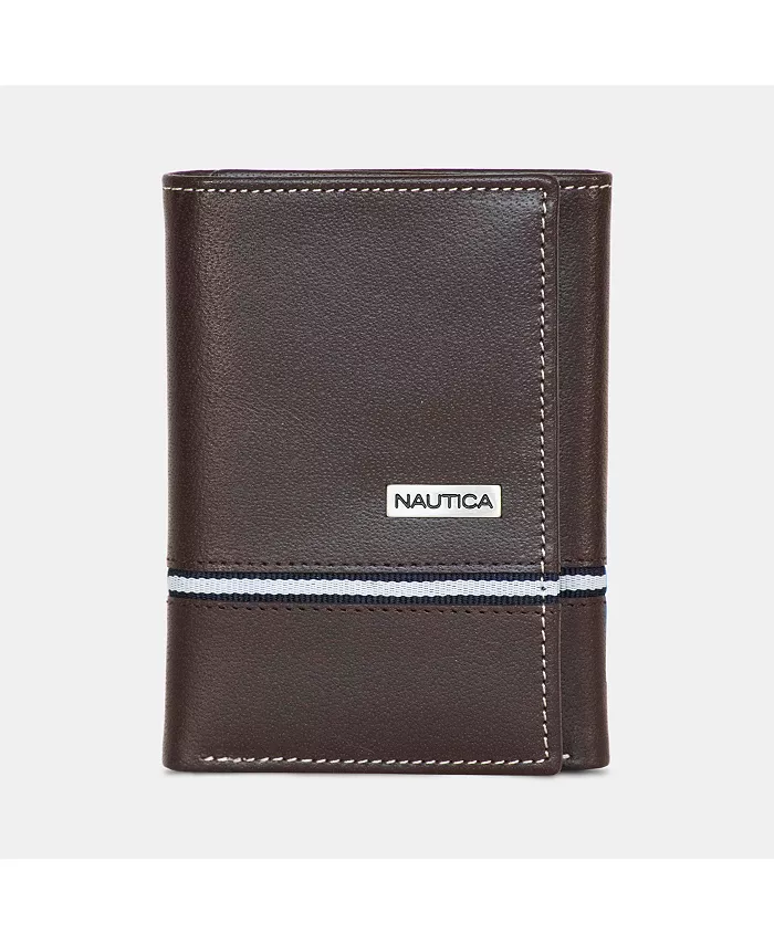 

Мужской трехсекционный кошелек Nautica, коричневый