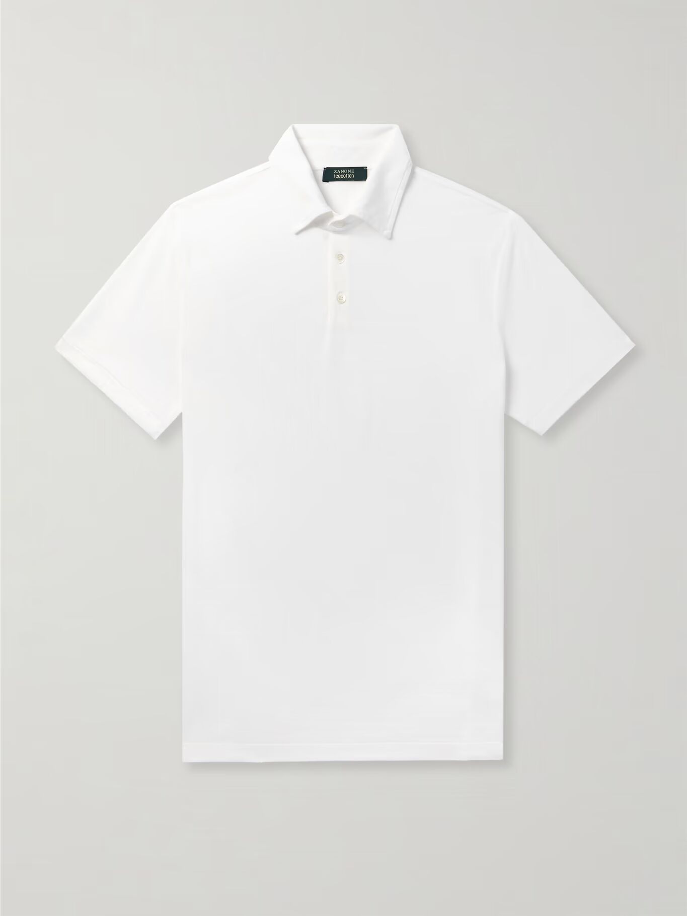 

Рубашка поло Zanone Slim-Fit из хлопкового крепа INCOTEX, белый