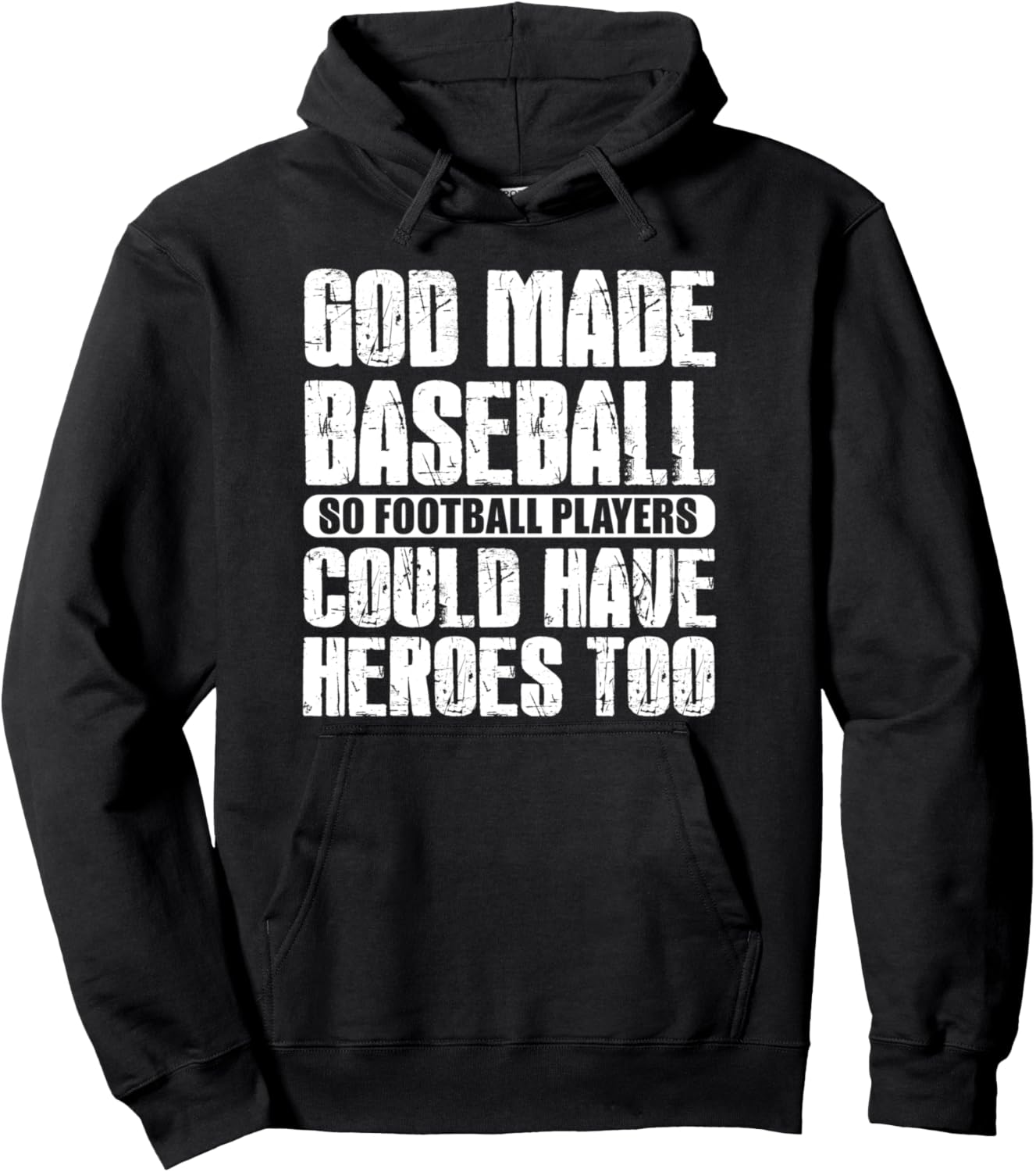 

Забавный подарок - Толстовка с надписью Бог создал бейсбол, чтобы футболисты могли играть в него God Made Baseball So Football Players Could, черный