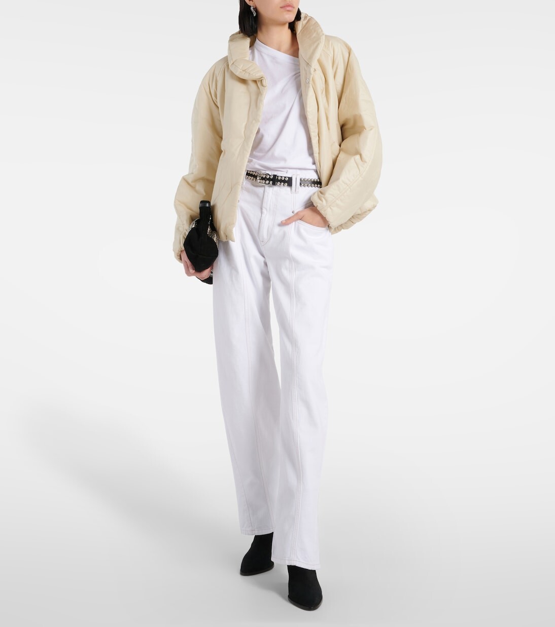 Утепленная куртка dylany из смесового хлопка Isabel Marant, белый — фото 2