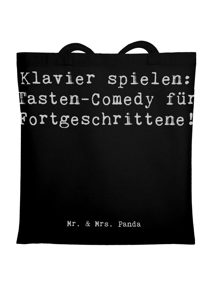 

Сумка-шоппер с клавишами пианино с надписью "Черный" Mr. & Mrs. Panda
