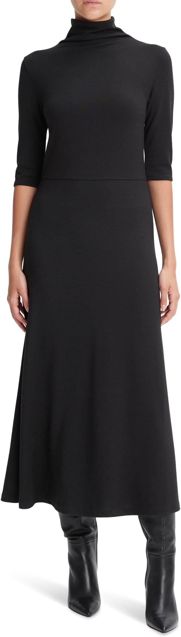 

Платье Vince Elbow Sleeve Turtleneck Dress, цвет Black 2
