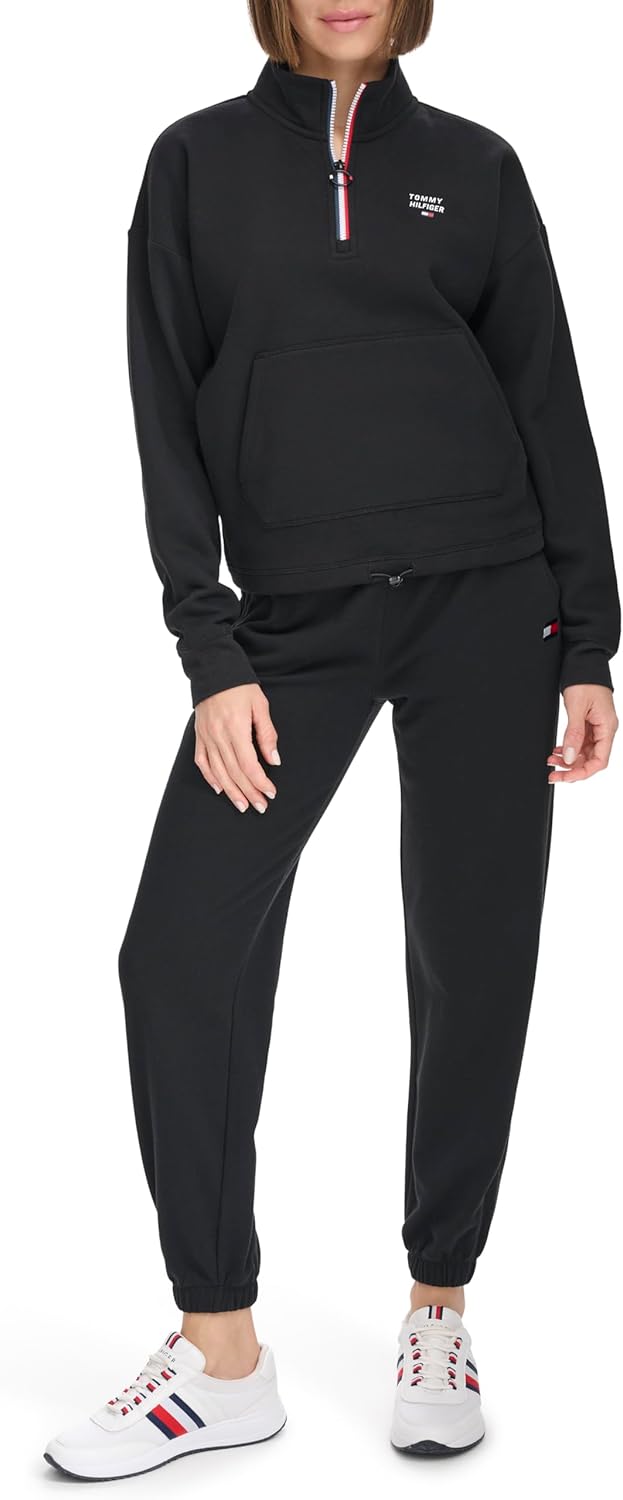 

Женская флисовая толстовка Tommy Hilfiger с застежкой-молнией Quarter Zip, Black