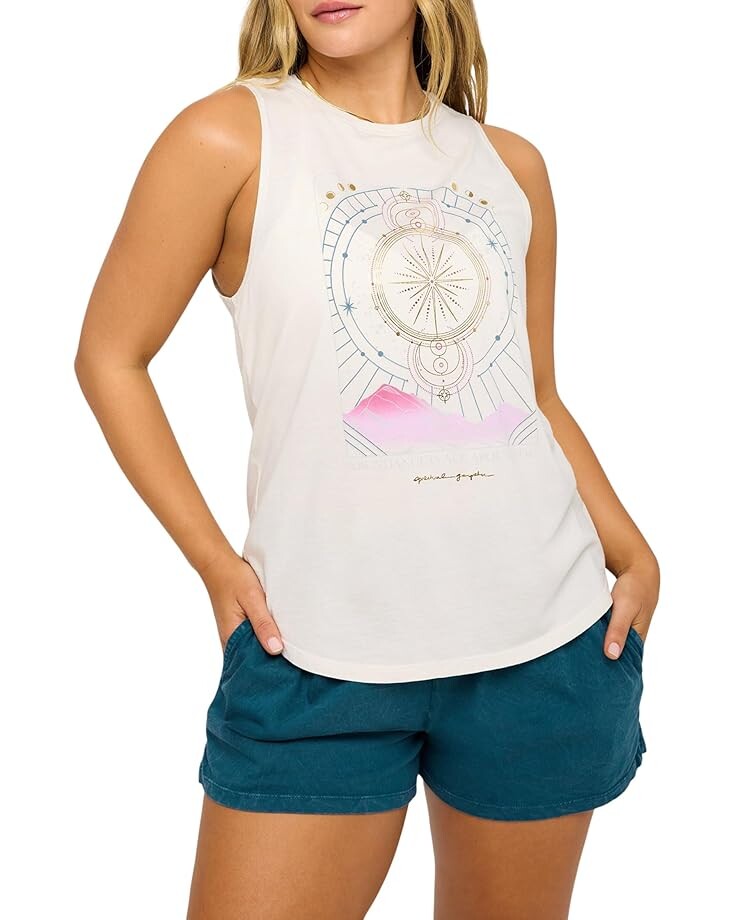 

Топ Spiritual Gangster Abundance Jade Muscle Tank, белый