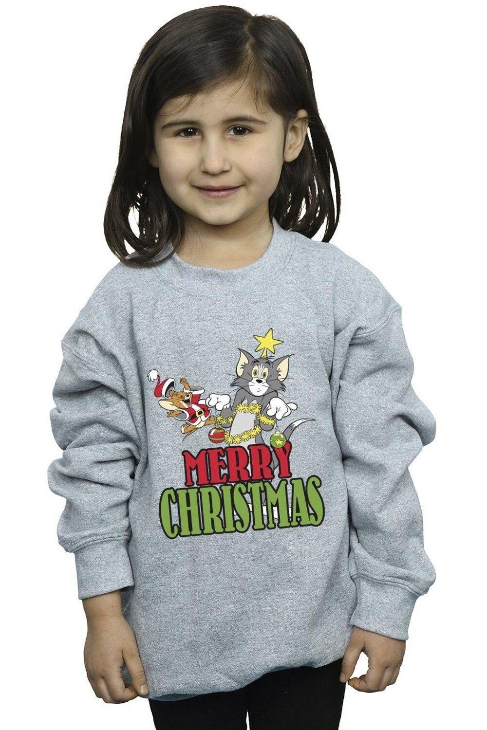 

Толстовка Merry Christmas Baubles Tom & Jerry, серый