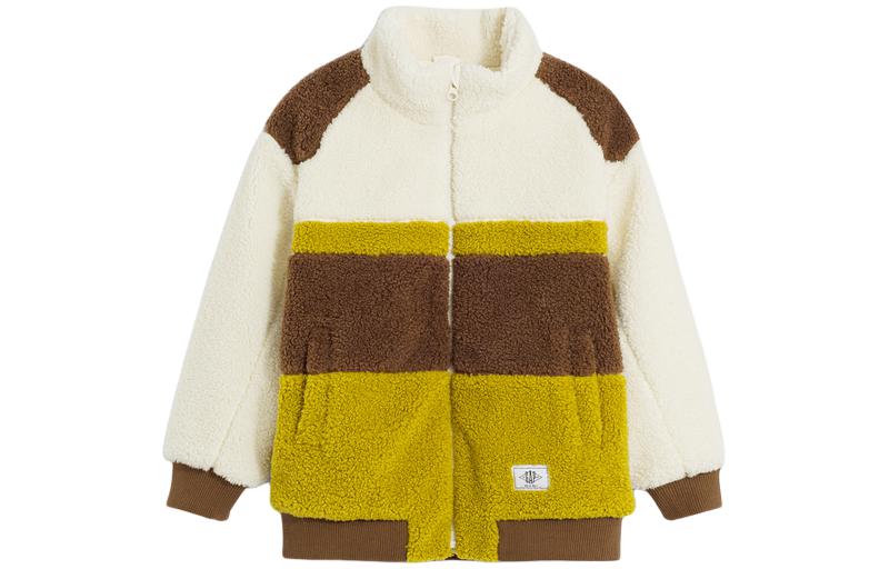 

Детская куртка со стоячим воротником, средней высоты GAP, желтый белый patchwork