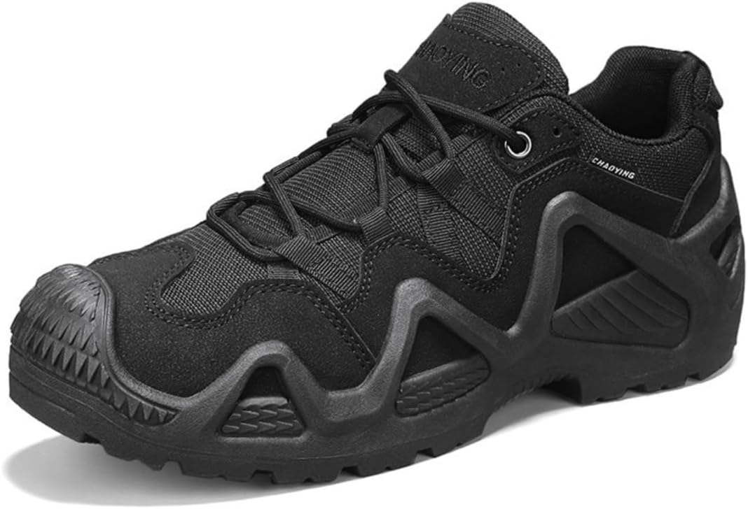 

Мужские тактические треккинговые кроссовки с прочным верхом из сетки и ПУ, противоскользящие, легкие, для походов, трейл-раннинга и работы, с подошвой для всех типов поверхностей Zixcplaz, черный