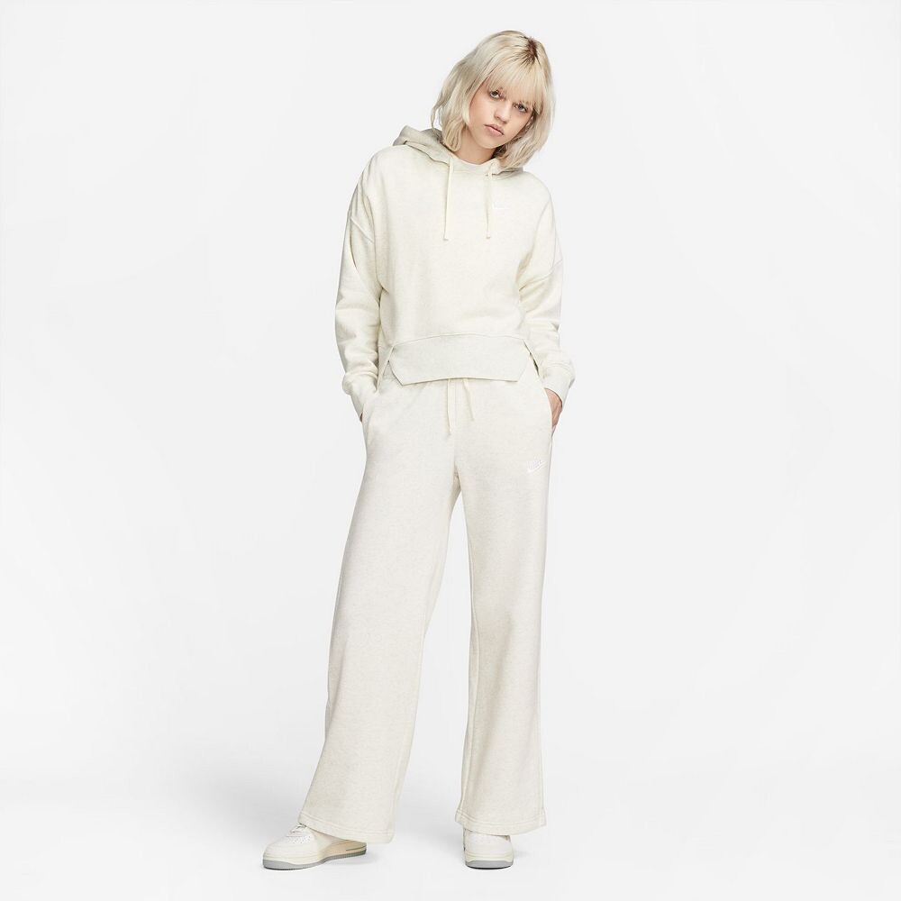 Женские флисовые брюки средней посадки Nike Sportswear Club с широкими штанинами, цвет Birch Heather — фото 3