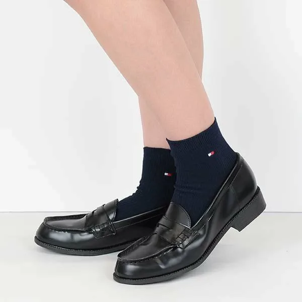Школьные носки [длина 10 см] с вышивкой в одну точку, короткие носки. Tommy Hilfiger, 69. Navy — фото 3